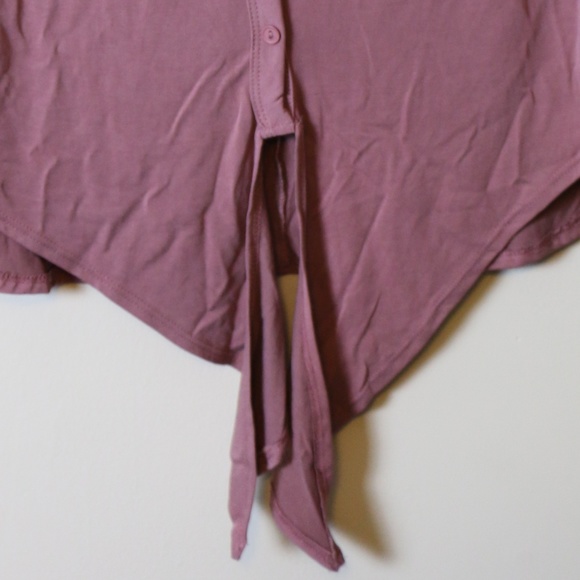 Lavender Field Tie Front Button Top - Picture 3 of 3